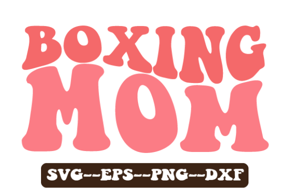Boxing Mom Retro Wavy Svg Sublimation for Crafts and Graphics