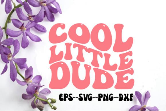 Cool Little Dude Baby Retro Wavy Svg for Crafts and Graphics