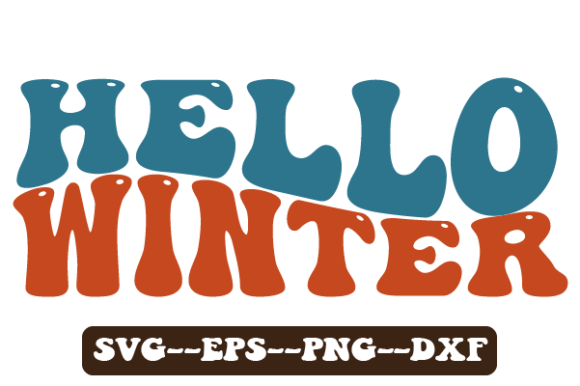 Hello Winter Retro Wavy Svg Sublimation for Crafts and Graphics