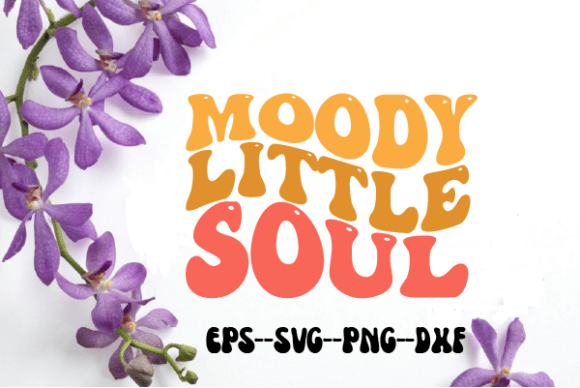 Moody Little Soul Baby Retro Wavy Svg for Graphics and Crafts